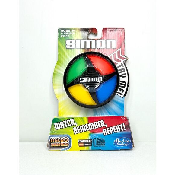 Hasbro Simon Micro Handheld Electronic Game Memory Watch Remember Repeat NIB - Picture 1 of 2